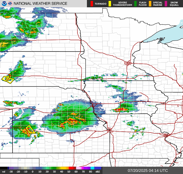 Weather radar map